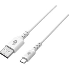 TB USB-usb c kabelis 2 m silikona balta ātra uzlāde