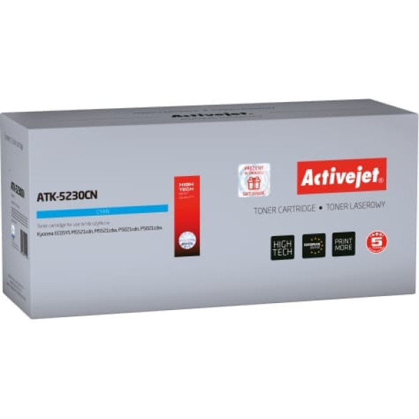 Activejet atk-5230cn toner (replacement for kyocera tk-5230c; supreme; 2,200 pages; blue)