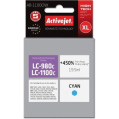 Activejet ab-1100cnx ink (replacement brother lc1100c/980c; supreme; 19.5 ml; blue). prints 450% more.