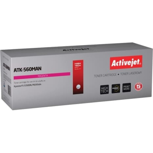 Activejet atk-560man toneris (aizvietojums kyocera tk-560m; premium; 10 000 lapas; sarkans)