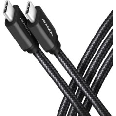 Action Bucm3-cm15ab usb-c - usb-c cable, 1.5m, pd 60w, 3a, alu, black braid