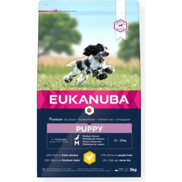 Eukanuba augošs vidējas šķirnes kucēns 3kg