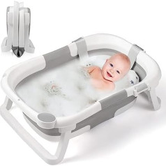 Baby Bathtub, Foldable Baby Bathtub, Suitable for Newborns from 0-24 Months, Portable Baby Bath Tub Takes No Space