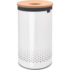 Brabantia Large Laundry Bin with Cork Lid, 60 L - White