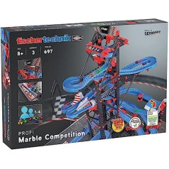 Fischertechnik 564070 Marble Competition Marble Run — būvniecības komplekts bērniem no 8 gadu vecuma, izglītojoša rotaļlieta vienam vai vairākiem spēlētājiem, veicina tehnisko izpratni, melns