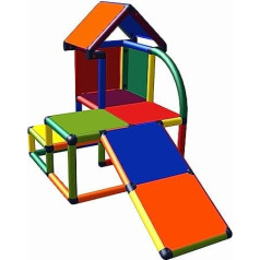 Move and Stic Mila Play House with Toddler Slide for Children's Bedrooms or Playrooms, Suitable for Garden, Multicoloured
