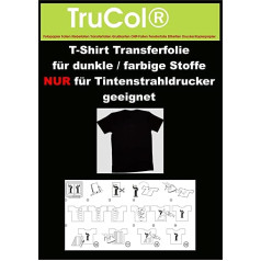 50 sheets T-shirt for Dark Transfer foil materials.Eine special transfer paper for printing onto black, colored, dark and light t-shirts, baseball caps, sweat shirts, cotton bags, sheets, flags, .... you get 50 sheets DIN A4 transfer film incl. operating 