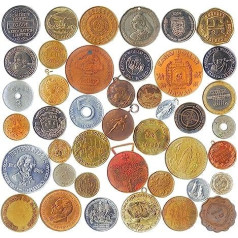 20 pieces mix of Exonumia: tokens, medals, souvenir lockets, oblong coins.