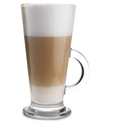 Latte glāzes 10 unces / 290 ml - Iepakojumā 6 | V formas Costa stila kafijas glāzes