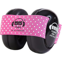 EM 'S 4 Bubs Baby Earmuffs Ausu vāciņš — rozā/balta, melna galvas saite (1 iepakojumā)