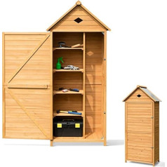 RELAX4LIFE Tool Shed in the Garden, Wooden Garden Shed, Garden Cabinet with Pitched Roof, Tool Cabinet Weatherproof, Tool Shed with Shelves, Tool Cabinet for Outdoor Use, 177 x 80 x 45 cm