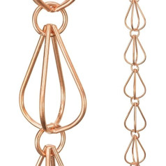 Monarch Pure Copper Teardrop Rain Chain, 8 1/Reception Areas Length