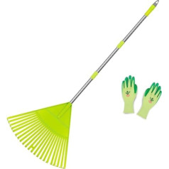 Colwelt Plastic Leaf Rake, Garden Lawn Rake with 56