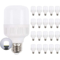 Mengjay 5 W LED spuldze, vēsi balta, E27 LED spuldze, 500 lm, aizstāj 45 W halogēna/kvēlspuldze, E27 LED spuldze, nav regulējama, 360 grādu staru kūļa leņķis, 20 gab.