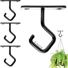 AJART Deckenhaken für hängende Pflanzen: Eisen-Pflanzenaufhänger für Wandmontage – 4 Stück/6,3 cm Deckenhaken für den Innenbereich