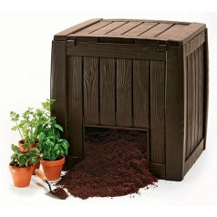 Curver Deco Composter with Plastic Base 340L Quick Composter Brown