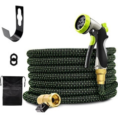 GOLIVING Garden Hose Flexible Irrigation System with 8 Jet Types, Water Hose with Storage Bag, Leak-proof Irrigation Hose, Garden Trousers 22.5 Metres