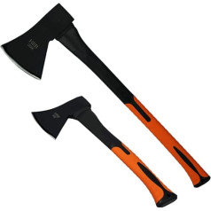 2-piece axe set HRB, hatchet 600 g plus 1250 g splitting axe, ideal for wood splitting