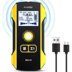 Cable Finder Locator 6 in 1 Power Line Finder - Metal Detector Cable Finder Stud Finder Line Detector Power Line Finder with LCD Display & Voice Prompt for AC Voltage Metal Wood