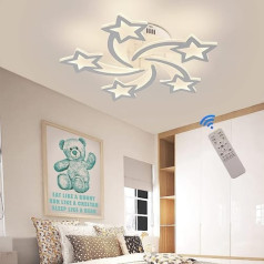 LED griestu lampa bērnu istabas lampa griestu diametrs 65 cm, griestu lampa Zvaigzne Modernās lampas Guļamistaba ar nakts apgaismojuma funkciju, Griestu lampas bērniem, Meitenes, Mazuļu istaba, Pusaudžu istaba, Aptumšojama, 3000-6000 K