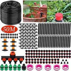 50 m Garden Irrigation System, 285 Pieces Garden Watering Kit, Automatic Drip Irrigation, Garden Irrigation, Misting Cooling System for Landscape, Flower Bed and Patio Plants