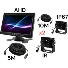 Nvox 7 collu LCD automašīnas monitors 12/24v kabelis 5m/10m un atpakaļskata kamera 4pin ahd komplekts