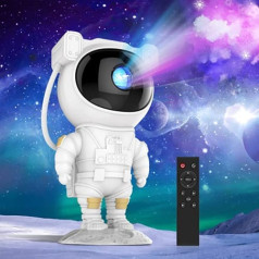 Gemmac Astronaut Galaxy projektors, LED zvaigžņoto debesu projektors Bērnu nakts gaismas projektors ar tālvadības pulti 360° rotācijas astronauts zvaigžņotās debesis projektors bērnu lampas zvaigžņu projektors pieaugušajiem