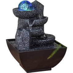 Innenbrunnen entspannende Zen -Kaskade farbenfrohe LED -Licht, nützliche Geschenke niedriger Größe, geschlossener Kreislauf -Tischbrunnen, H 18 cm - Lopo Zen'light