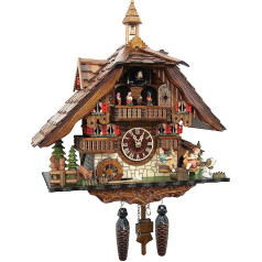 Dzeguzes pils Black Forest Palast liels savvaļas parka dzeguzes pulkstenis ar kvarca kustību, augstums 42 cm