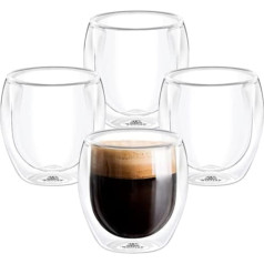 Wilmax termiskās glāzes dubultsienu Latte Macchiato glāzes dubultsienu kafijas glāzes kapučīno glāzes dzeramās glāzes Ledus kafijas tases kafijas tases tējas glāze 250 ml 4 gab.