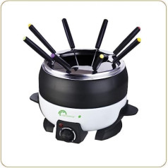 LITTLE BALANCE 8260 Happy Fondue 8, fondī ierīce 8 cilvēkiem, Caquelon Non-stick liela ietilpība 2 litri, 800 W, melnbalts