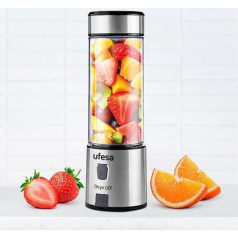 Ufesa Onyx Go! MiniMixer Personal Blender, Portable Mini Blender and Smoothie Maker to Go, Sport Lid, 400 ml, with Battery and USB Charging