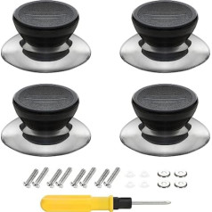 4 Pack Pot Lid Knobs, Universal Pot Lid Cover Knob Heat Resistant Kitchen Cookware Knob Bakelite Round Handle Knobs for Pot Kettle Glass Pot Pan Saucepan