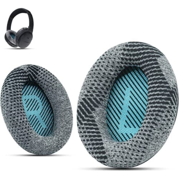 Krone Kalpas Professional Bose austiņu nomaiņas ausu spilventiņi der Bose QuietComfort 35 ii / QC35 /QC25 /QC2 /QC15 /Ae2i /Ae2w /SoundTrue & SoundLink audums un M Emory Foam mos - pelēks