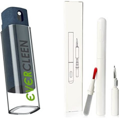 EVERCLEEN GO Screen Cleaner Pro ekrāna tīrītājs + 4-in-1 tīrīšanas rīks AirPods, Austiņas, In-Ear Bluetooth austiņas, Vegan Cleaner Ražots Vācijā PC, klēpjdators, planšetdators, displeji, viedtālrunis