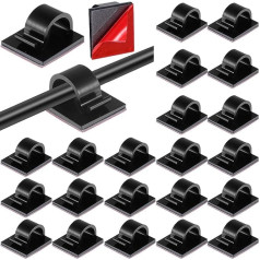 120 Stück Kabelclips Selbstklebende Kabel Lichtclips Kabel Management Clips Kabel Organizer Clips für Hause Büro Auto Schreibtisch Nachttisch Draußen Licht (Schwarz, Medium)