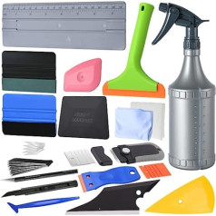 FOSHIO Car Vinyl Tool Kit Car Film Squeegee Set for Tinting Film Car Wrap, Spray Bottle and Cleaning Cloth, Scraper, Felt Squeegee, Squeegee, Cutter Knife, Silicone Window Squeegee