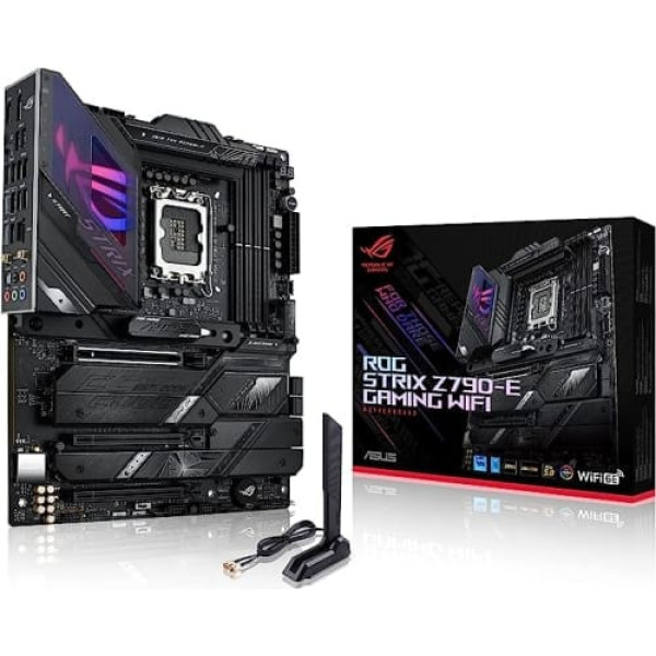 ASUS ROG Strix Z790-E Gaming WiFi mātesplates ligzda Intel LGA1700 (ATX, DDR5 atmiņa, 5x M.2, PCIe 5.0, WiFi 6E, AI virstaktēšana, Aura Sync)