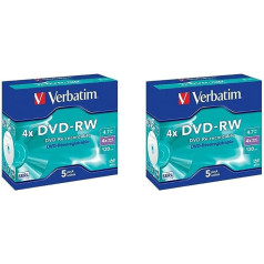 Verbatim DVD-RW 4X Speed 10er Pack Jewel Case DVD-Rohlinge atkārtoti ierakstāms