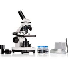 Bresser Biolux NV 20 x 1280x Translucent and Light-Up Microscope for Children and Adults, Includes HD USB Camera and Cross Table for Object Movement with Extensive Accessories and Carry Case