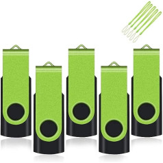 EASTBULL USB Stick 4GB Memory Stick 2.0 USB Stick Data Storage 4GB Green Pack of 5