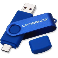 WANSENDA USB C Stick 512GB USB Type C Flash Drive OTG USB 3.0 Dual Flash Drive 2-in-1 Memory Stick for Tablet, PC, MacBook, Type C Android Phone (512G, Navy)