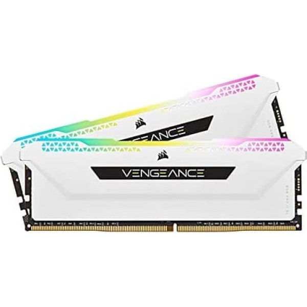 Corsair VENGEANCE RGB PRO SL 32GB (2x16GB) DDR4 3600 (PC4-28800) C18 1.35V galddatora atmiņa — balts