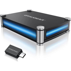 GRAUGEAR | Ārējais korpuss 1x 5,25 collu SATA | Blu-ray CD-DVD diskdzinis | USB 3.0 eSATA savienotājs | Ietver USB-C adapteri | G-5251