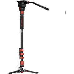 IFOOTAGE Cobra 3 C180-P+K5S kameras monopods, video monopods, profesionāls video monopods ar statīva pamatni, video šķidruma galviņa, alumīnija paneļa galva spoguļkamerām un videokamerām