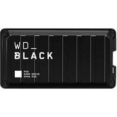 WD_BLACK P50 spēļu diska SSD 1 TB ārējais SSD (SuperSpeed USB 3.2 Gen 2x2, triecienizturīgs, lasīšanas ātrums līdz 2000 MB/s) Melns — saderīgs arī ar datoru, Xbox un PS4