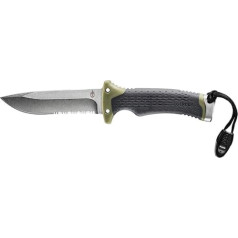 Gerber Outdoor/survival nazis ar daļēja viļņa malu, fiksēts maksimālais izdzīvošanas nazis, asmens garums: 12 cm, nerūsējošais tērauds, 30-001830.