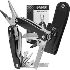 AVENTURIS® Multitool Tool nerūsējošā tērauda izdzīvošanas āra nazis Perfect Camping Accessory Daudzfunkcionāls rīks ar 21 funkciju, piemēram, knaibles un skrūvgriezis kā automašīnas ierīce vai remonts