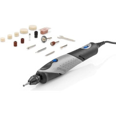 Dremel 2050 Stylo+ daudzfunkciju rīks 9 W komplekts (15 piederumi, mainīga ātruma iestatījums līdz 22 000 1/min gravēšanai un citiem radošiem darbiem ar stiklu, koku, ādu, akmeni) Kartona iepakojums