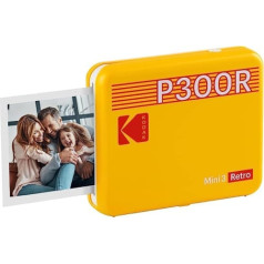 Kodak Mini 3 Retro Square (Polaroid) tūlītēji attēli augstākās kvalitātes kvalitātē, drukāšana, atrodoties ceļā, ar mobilo tālruni, mobilais fotoattēlu printeris viedtālrunim (iPhone un Android), pārnēsājams Bluetooth printeris